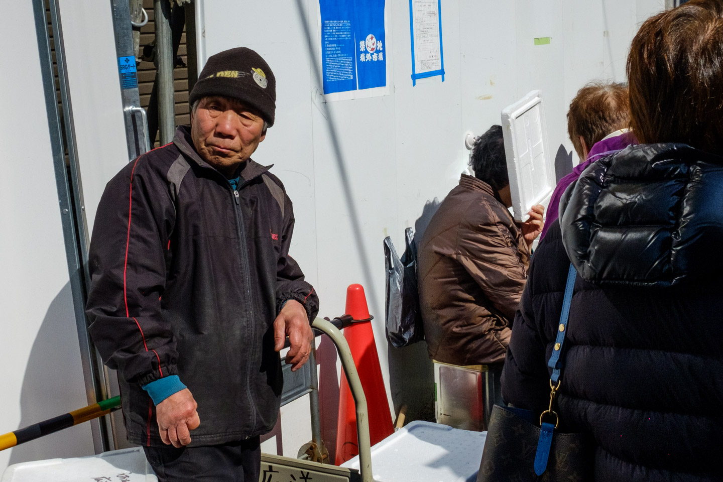 Vendors at Tsukiji Market.