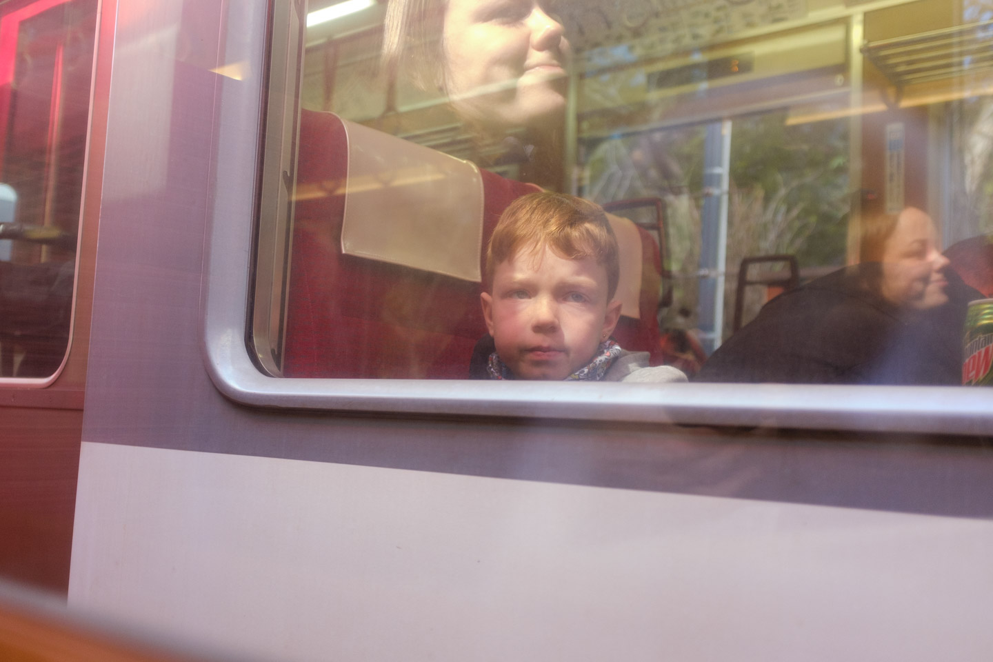 On the train in Hakone.