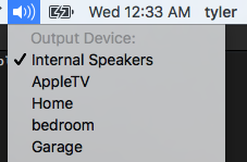 'Home' as an Airplay Output Device on Mac OS