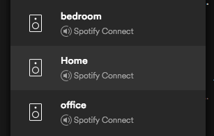 'Home' as a destination in the Spotify app